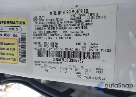 2014 Lincoln Mkz Hybrid z USA, uszkodzony, nr VIN 3LN6L2LU9ER807762